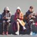 crypto news people texting front side view modern city background day light low poly sty v5.2