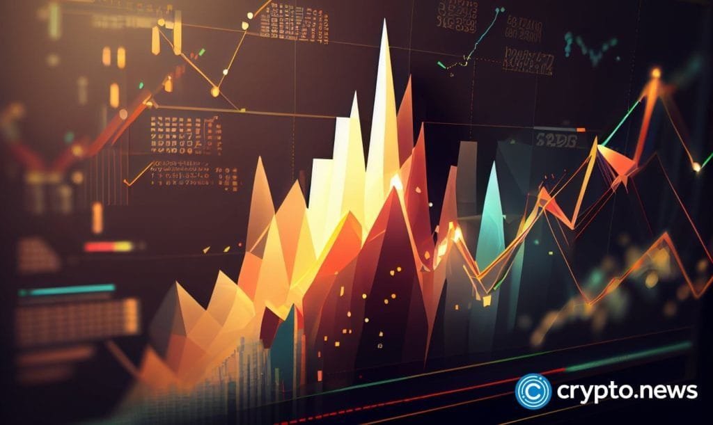 crypto news the trading chart are rising blurry background low poly