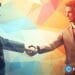 crypto news two people shaking hands office background day light low poly style v5.2