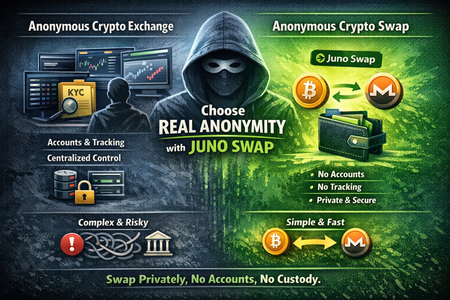 Anonymous Crypto Exchange vs Anonymous Crypto Swap and Where Juno Swap Fits