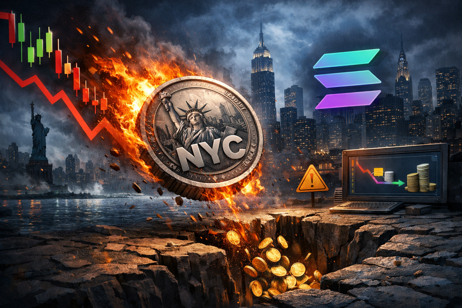 Home 22 Former NYC mayor backed token tumbles on Solana amid liquidity fears