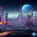 crypto news metaverse space front side view neon colors cyberpunk style v5.2 1